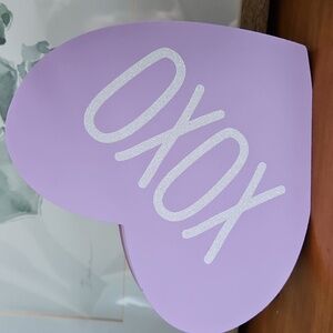 Reversible Heart-Shaped Valentine's Day Sign Purple/Lilac Decor #Love XOXO